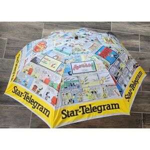 Vintage Fort Worth Star Telegram 2002 Newspaper Comics Large Umbrella